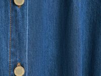 Платье-рубашка из денима с ремнём, Синий