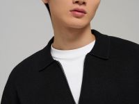 Кардиган на молнии с отложным воротником