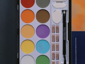 Набор прессованной пастели nuance., Tablette chromatique, яркие оттенки, 10 цв., с инструментами