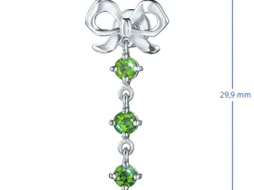 Пусеты из серебра с хромдиопсидами э0605пс12250369