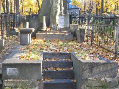 Надгробие на могиле Бавастро Александра (-1910) Данцигера Эдуарда (-1876) 1910-е гг. скульпторы Дзюбанов (модель), Игнатов (эскиз), Кабанов