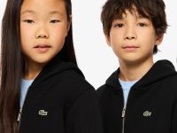 Детская флисовая толстовка Lacoste на молнии с капюшоном