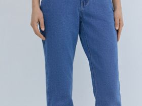 Узкие джинсы с высокой посадкой, Синий