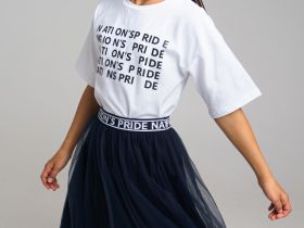 Юбка с верхом из сетки