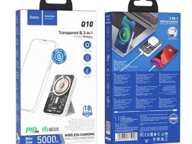 Внешний аккумулятор Hoco Q10 MagSafe 3в1 5000mAh USB Type-C (белый)