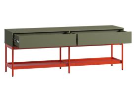 ТВ-тумба Изи 158x53 Оливковый/Оранжевый