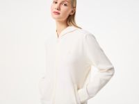 Женский шерстяной свитер-толстовка Lacoste на молнии с капюшоном