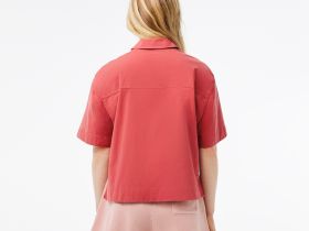 Женская рубашка Lacoste оверсайз с коротким рукавом
