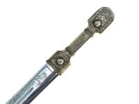 Сувенирный кавказский кинжал K-01, мельхиор, кожа