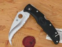 Складной нож серрейтор Spyderco Matriarch 2 Lockback, сталь VG-10, рукоять FRN, черный
