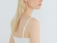 Топ в рубчик с декором из кружева, Белый