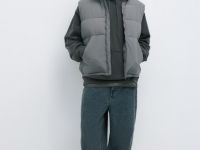 Жилет с воротником-стойкой и накладными карманами, Зеленый