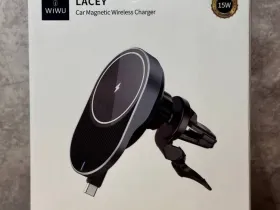 Автомобильный держатель Wiwu Lacey CH-315 MagSafe 15W/кабель Type-C в воздуховод для смартфона (Gray)