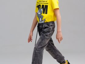 Брюки текстильные джинсовые для мальчиков