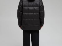 Пуховое полупальто с воротником-стойкой