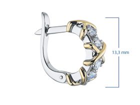 Серьги из комбинированного золота с бриллиантами э4801сг04201504