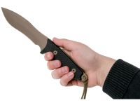 Нож с фиксированным клинком Spartan Blades Ronin Shinto, клинок пустынный, сталь CPM-S35VN, рукоять черная микарта