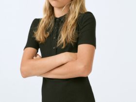 Трикотажное платье для девочек, Черный