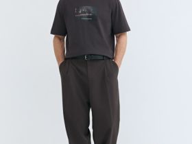 Футболка с принтом, Коричневый