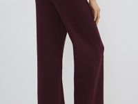 Вязаные широкие брюки, Фиолетовый