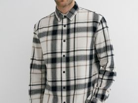 Рубашка в клетку из хлопка, Белый