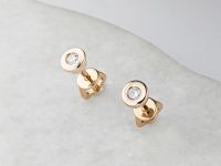 Пусеты из желтого золота с бриллиантами э0301пс12151100