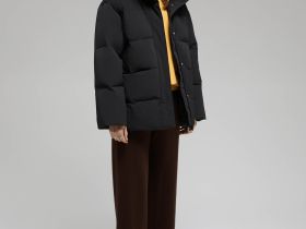 Стеганый пуховик с натуральным пухом