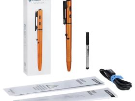 Тактическая ручка с фонарем Olight Open 3 Orange, оранжевый алюминий