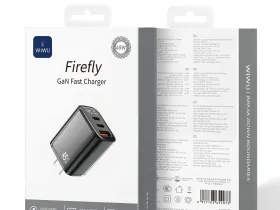 Сетевое зарядное устройство WIWU Firefly GaN 45W USB/2хType-C (Wi-G011) (черный)