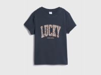 Футболка с принтом для девочек, Серый