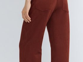 Прямые брюки из искусственной замши, Оранжевый