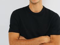 Вязаная футболка из пряжи, Черный