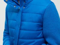 Утепленная куртка с вязаными рукавами