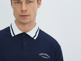 Поло из плотного пике, Синий