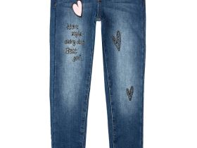 Джинсы, утепленные флисом, для девочки