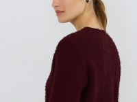 Укороченный кардиган из махровой пряжи, Фиолетовый