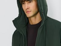 Утеплённая куртка с капюшоном, Зеленый