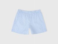 Текстильные трусы-боксеры в клетку, Голубой