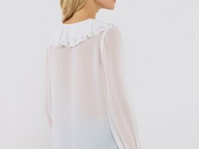 Блузка с рюшами, Белый