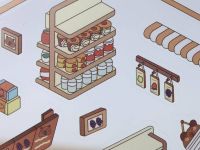 Наклейки+пинцет для творчества румбокс "Капибара магазин", коричневые , 16х20 см