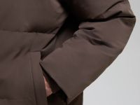 Оверсайз пуховик с воротником-стойкой