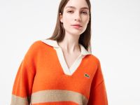 Женский шерстяной свитер Lacoste с v-образным вырезом