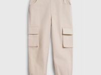 Брюки с карго-карманами для девочек, Бежевый
