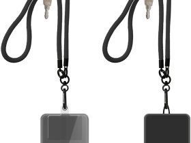 Шнурок Krutoff Нейлон для телефона и ключей 1,2 м Чёрный