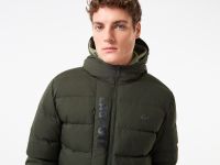 Мужская куртка-бомбер Lacoste на молнии из хлопка