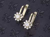 Серьги из желтого золота с бриллиантами э0301сг01159700