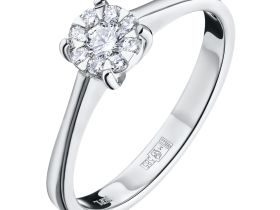 Кольцо из белого золота с бриллиантами э4001кц10153800