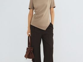 Футболка с драпировкой, Коричневый