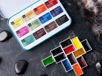 Набор акварели Малевичъ "Veroneze" Городской скетч, кюветы 2,5 мл, 12 цветов, металлическая коробка