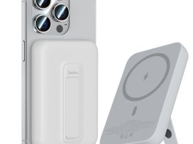 Внешний аккумулятор Benks MP09 Mini MagSafe 6000mAh Type-C/подставка (белый)